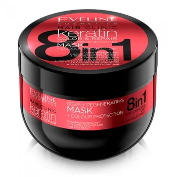 Masca pentru par Keratin Color Protection 8 in 1, 500ml, Eveline Cosmetics 