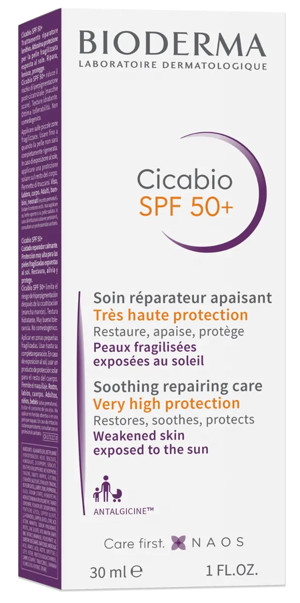 Crema reparatoare SPF 50+ Cicabio, 30ml, Bioderma 