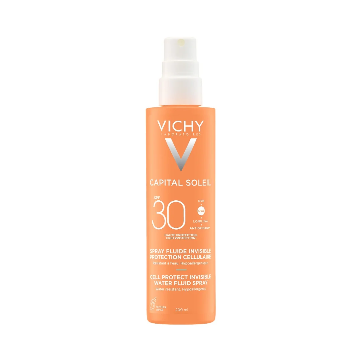 Fluid invizibil cu protectie solara SPF 30 pentru fata si corp Capital Soleil Cell Protect, 200ml, Vichy