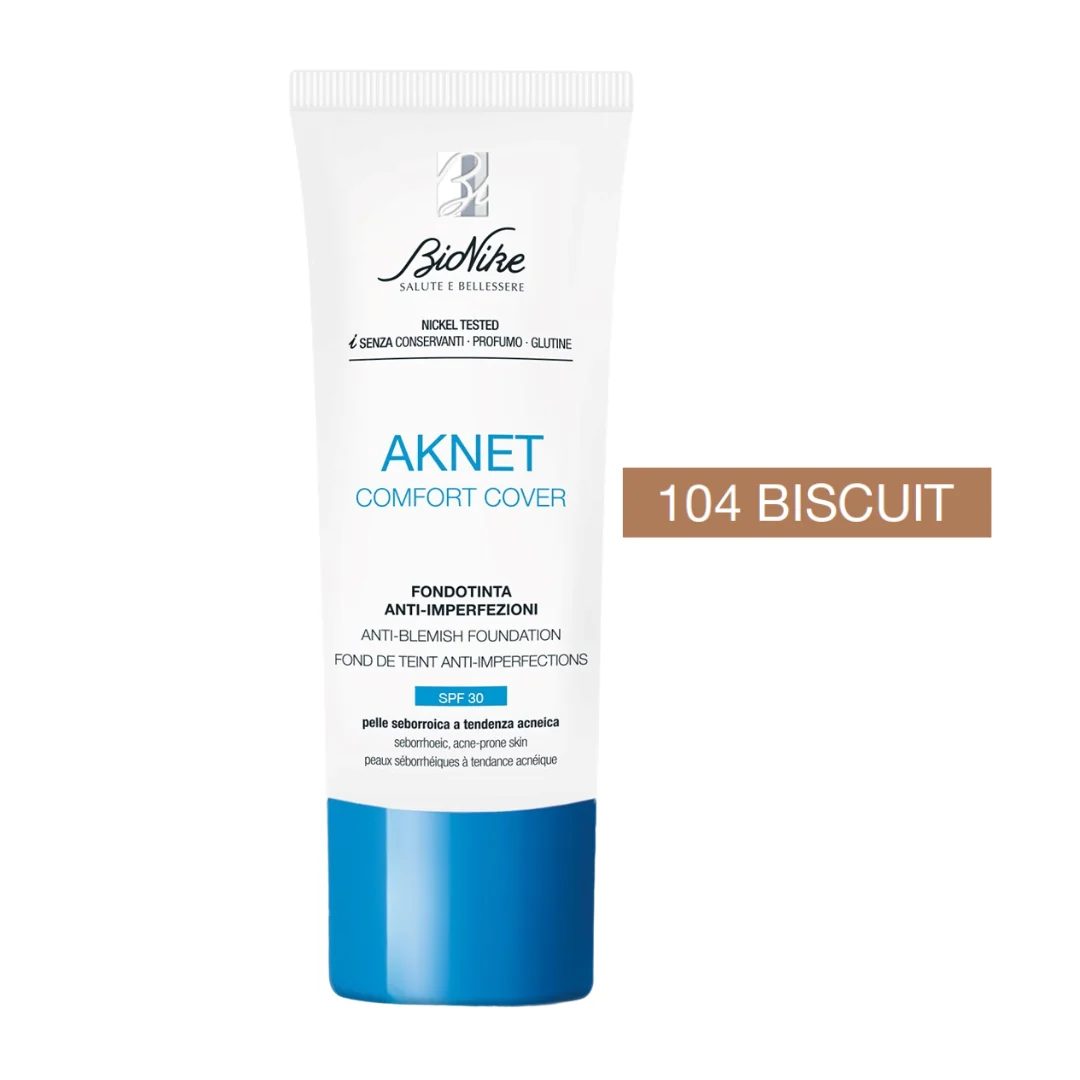 Fond de ten pentru tenul acneic Aknet Comfort Cover 104 Biscuit, 30ml, Bionike