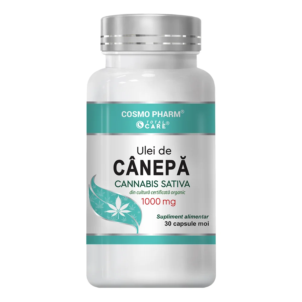Ulei de canepa 1000mg, 30 capsule, Cosmopharm 