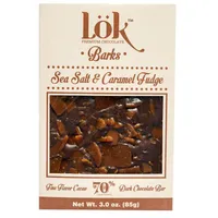 Dark Chocolate 70% cacao cu caramel si sare marina, 85g, LOK