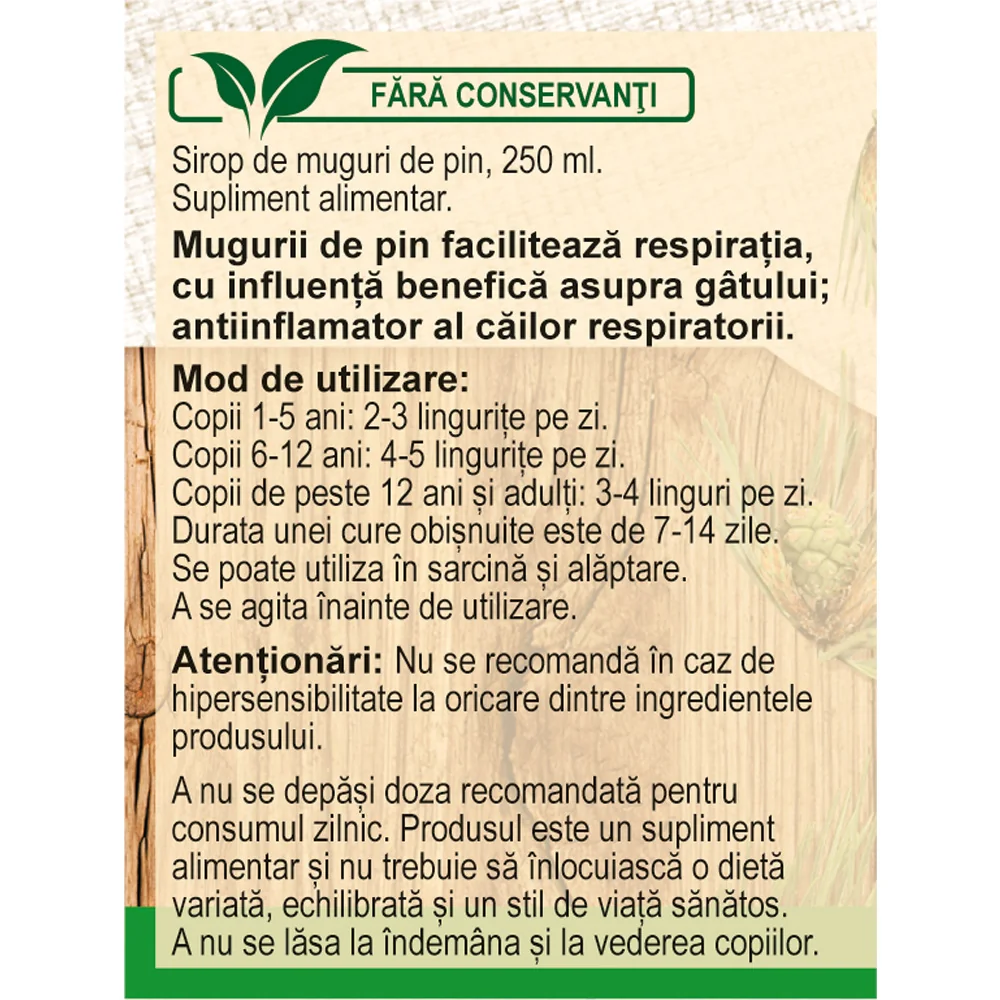 Sirop Muguri de pin, 250 ml, Fares