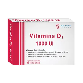 Vitamina D3 1000 UI, 30 comprimate, Solacium 