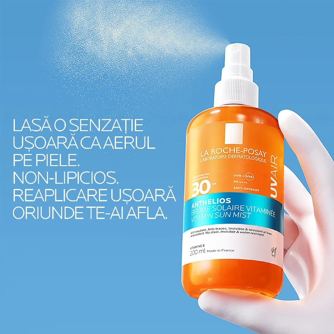 Spray solar cu Vitamine SPF30 Anthelios UVAir, 200ml, La Roche-Posay