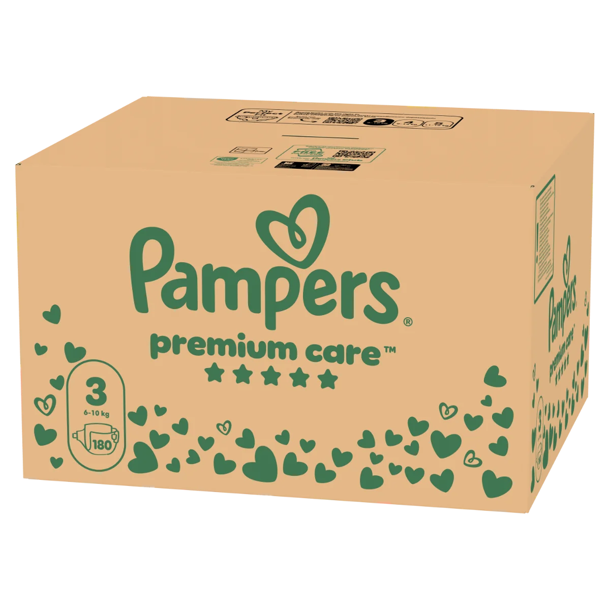 Scutece Premium Care Marimea 3 pentru 6-10 kg, 180 bucati, Pampers