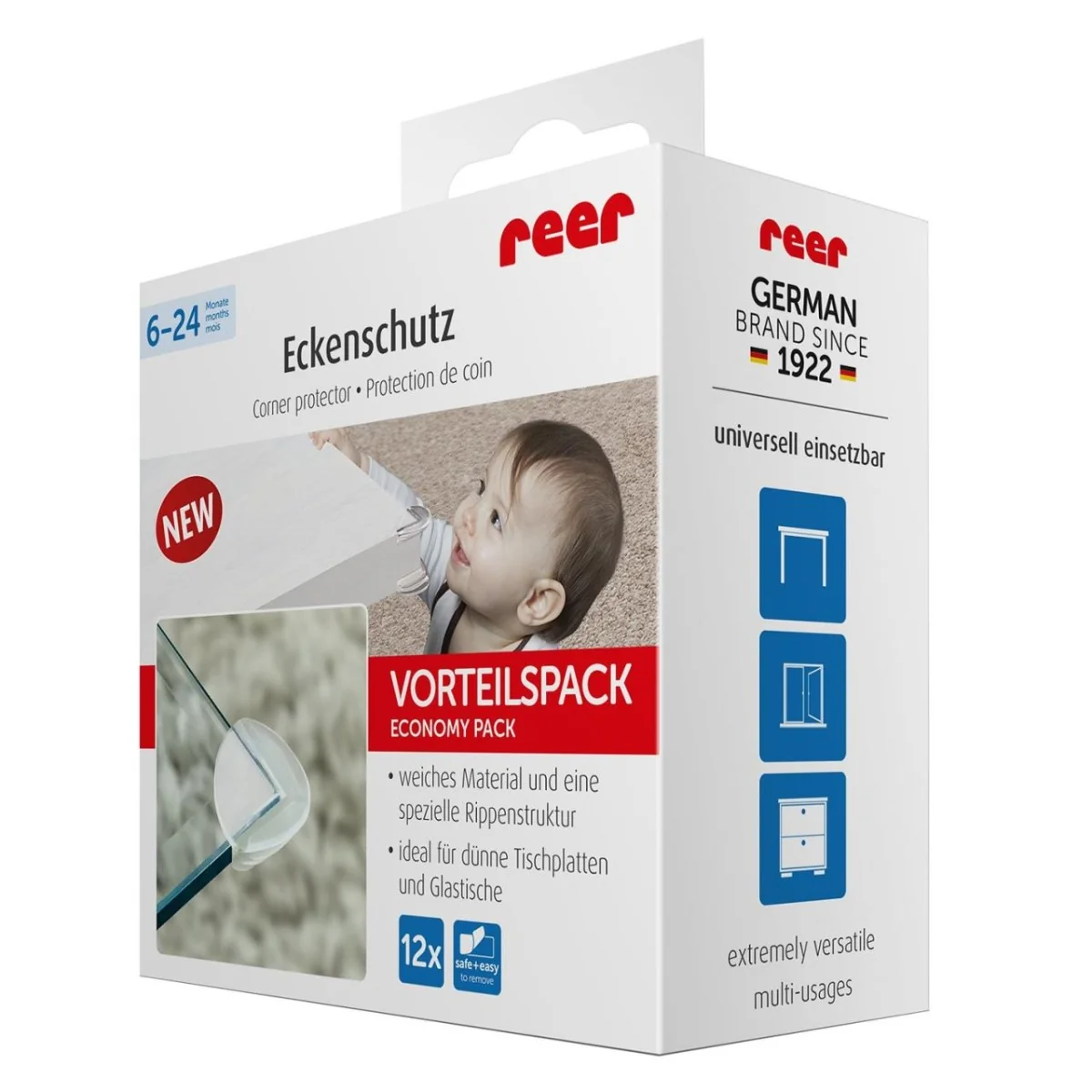 Pachet economic protectii transparente pentru colturi 82020, 12 bucati, Reer 