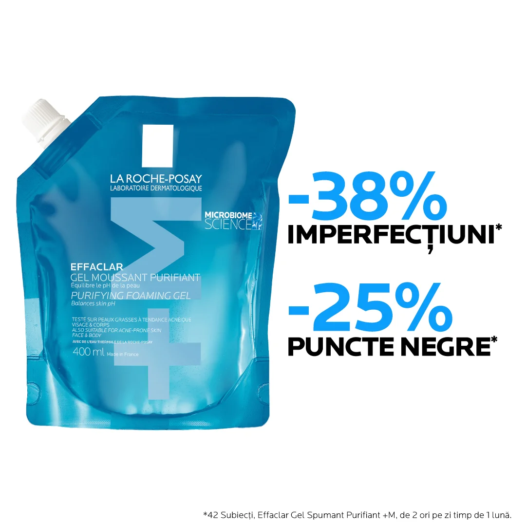 Rezerva gel spumant purifiant +M Effaclar, 400ml, La Roche-Posay