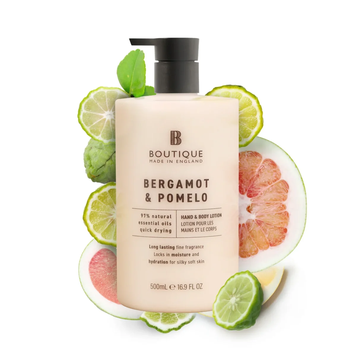 Lotiune pentru maini si corp cu parfum de Bergamota & Pomelo, 500ml, Boutique