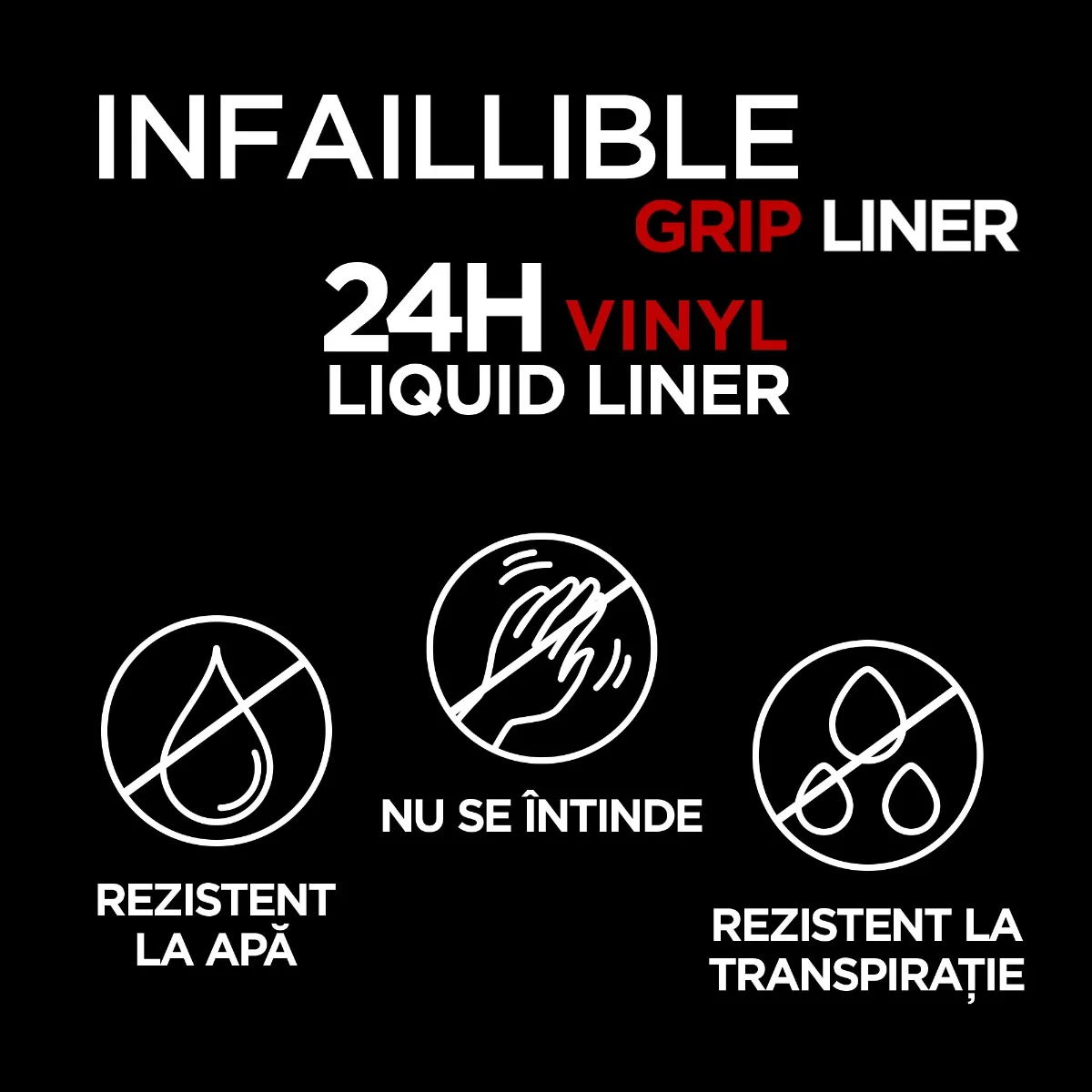 Tus lichid Infaillible Grip Liner 24H Vinyl Black, 3ml, L'Oreal Paris
