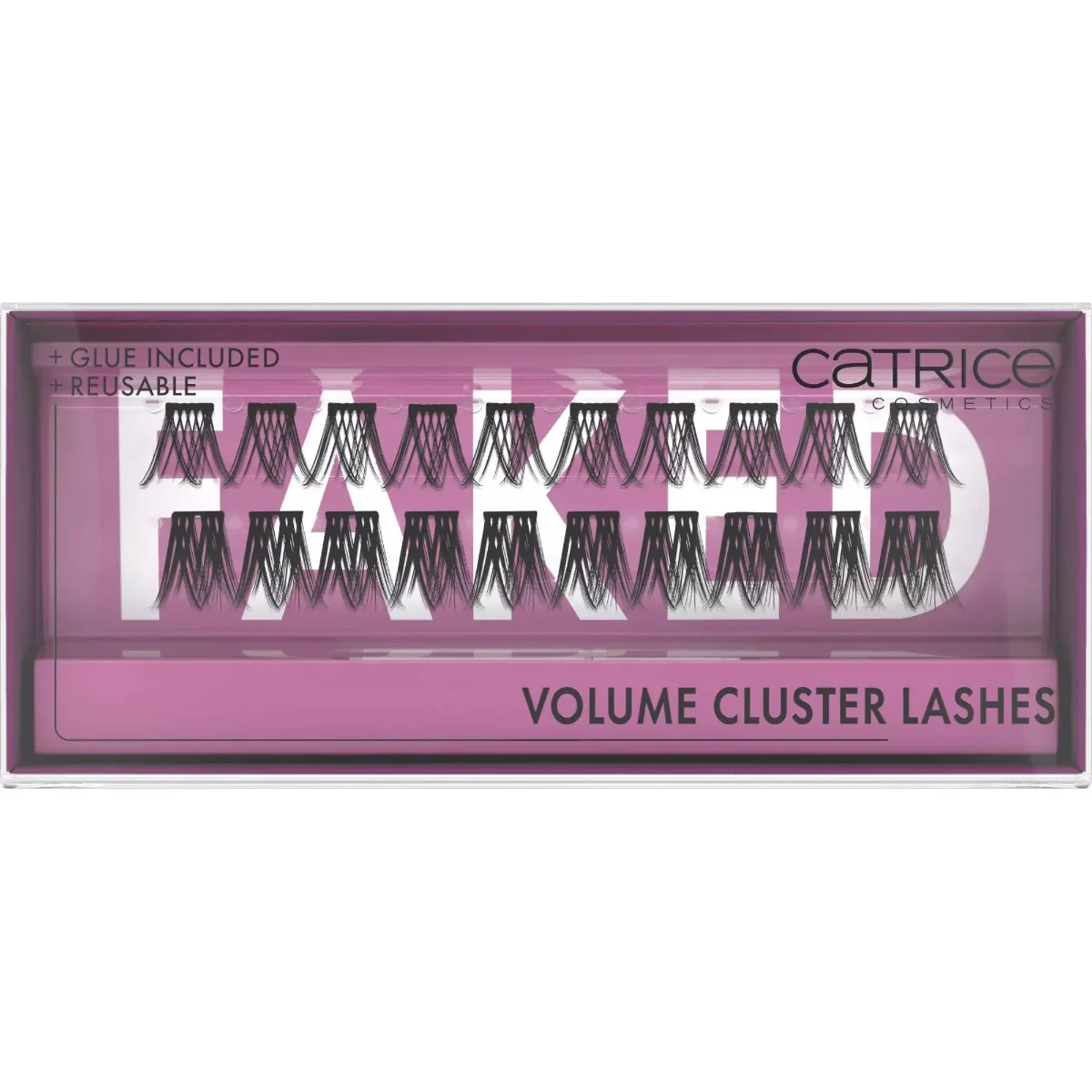 Gene false Faked Volume Cluster Lashes, Black, 20 bucati, Catrice 
