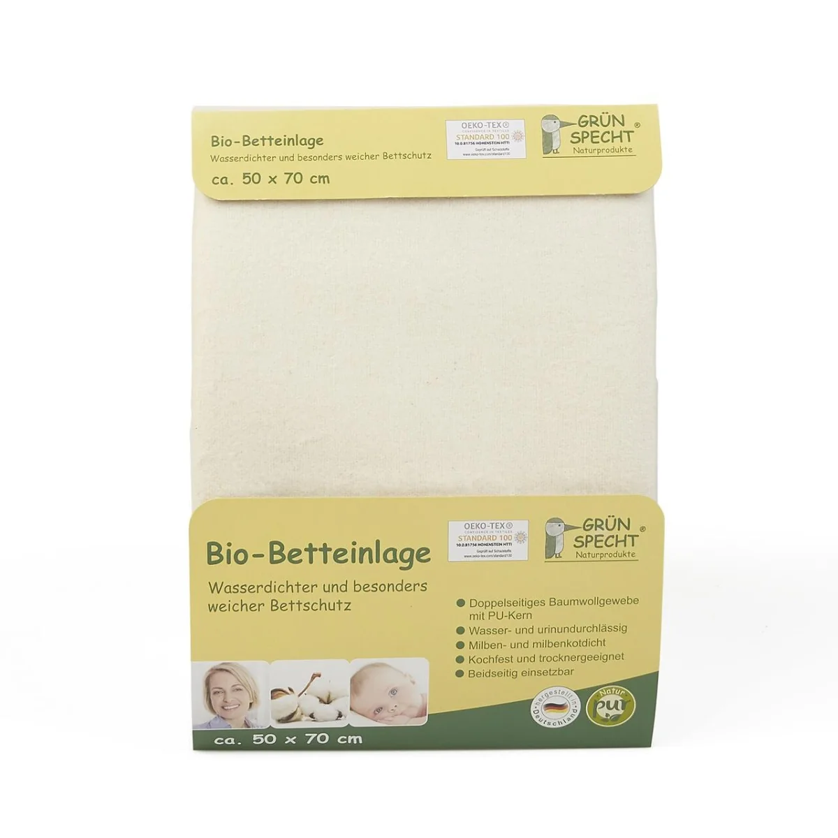 Protectie organica impermeabila pentru saltea 615-00 50x70 cm, 1 bucata, Grunspecht 