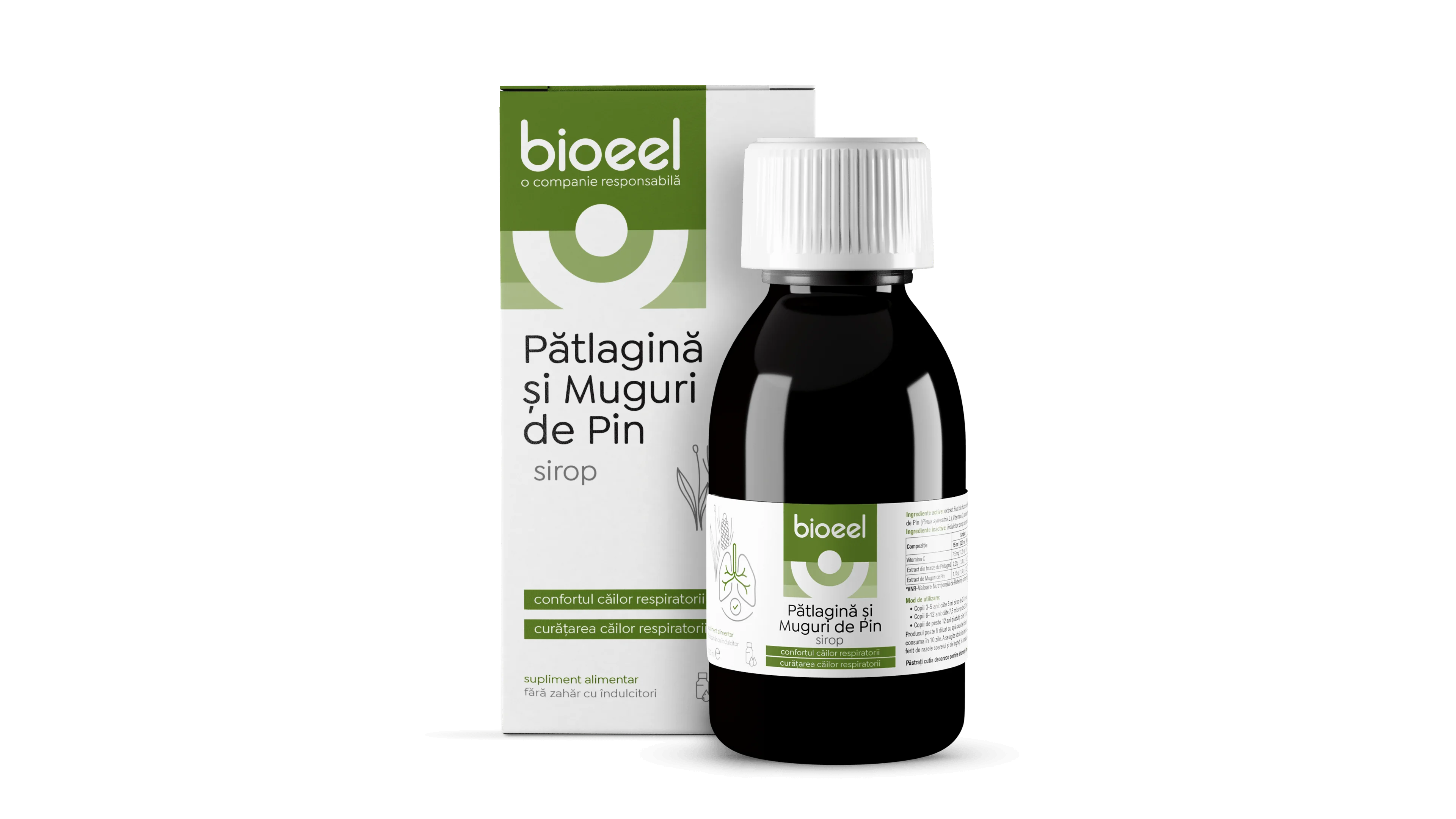 Sirop de Patlagina si muguri de pin, 120ml, Bioeel