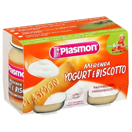 Iaurt cu biscuiti 6 luni+, 2 x 120g, Plasmon