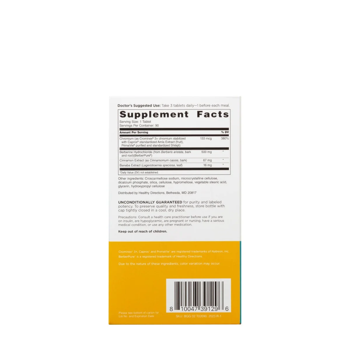 Formula avansata pentru reducerea glicemiei cu Berberina Doctor’s Preferred® GlucoGold® with Berberine, 90 tablete, GNC