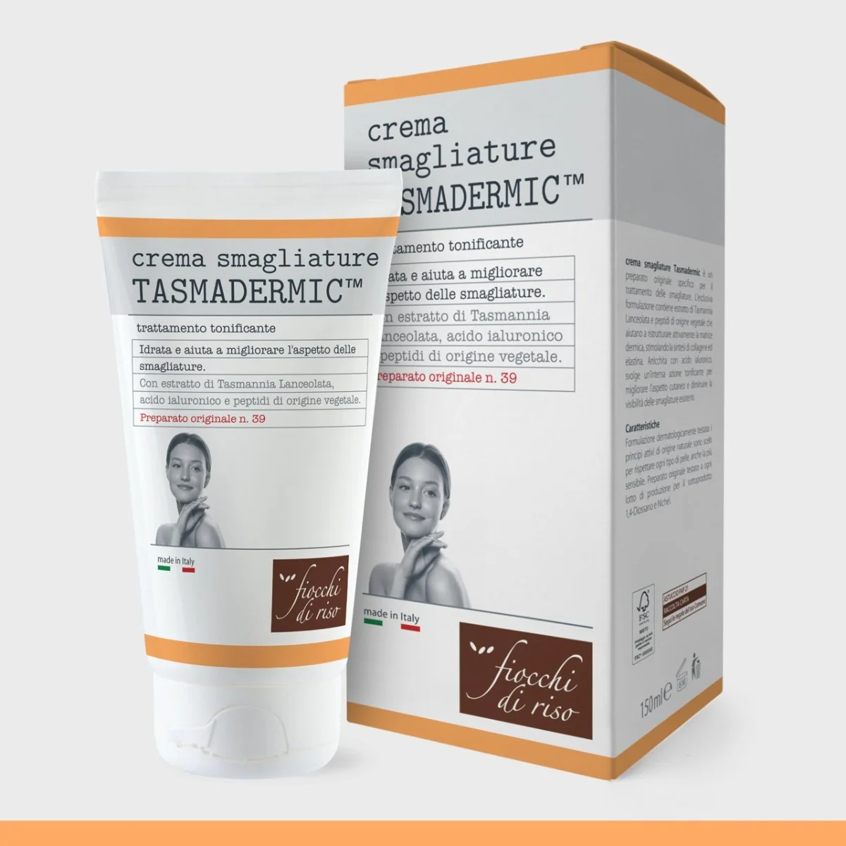 Crema Tasmadermic tratament vergeturi pre si post-partum, 150ml, Fiocchi di Riso