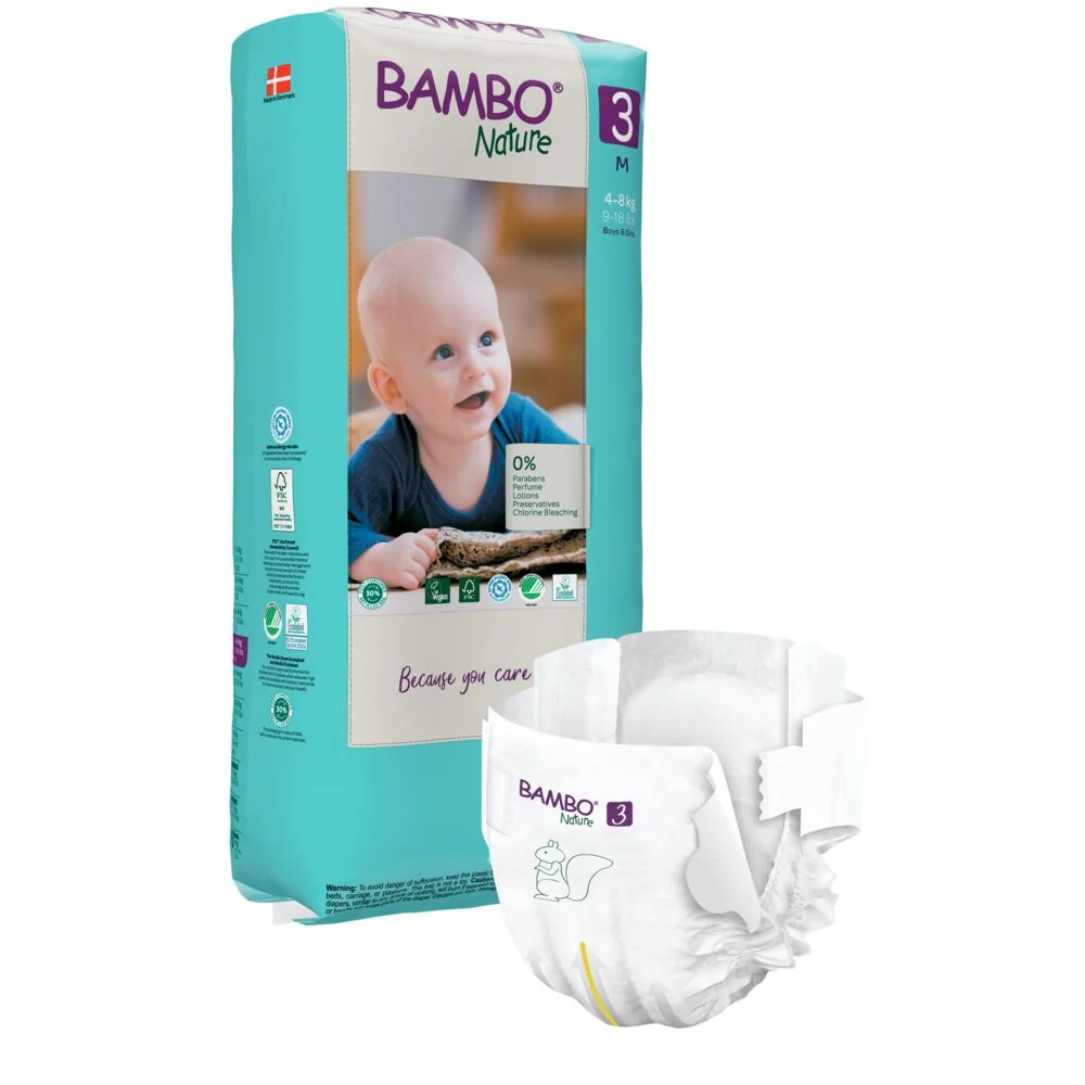Scutece Ecolabel Tall Nr. 3 pentru 4-8 kg, 52 bucati, Bambo Nature