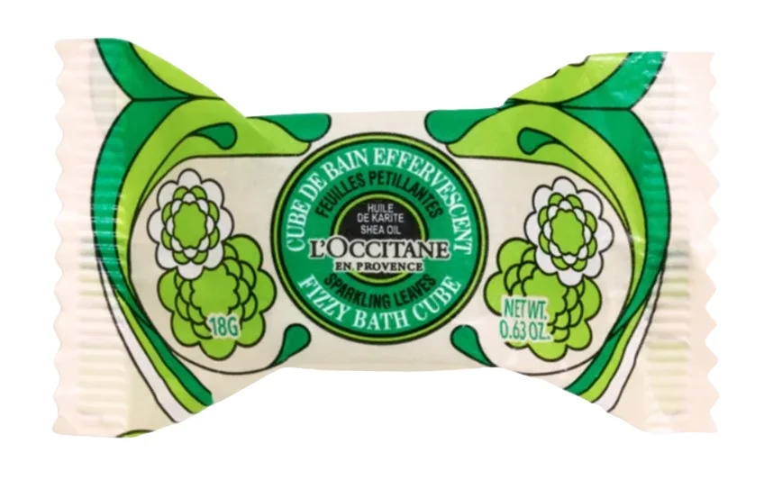 Cub efervescent pentru baie Sparkling Leaves, 18g, L'Occitane