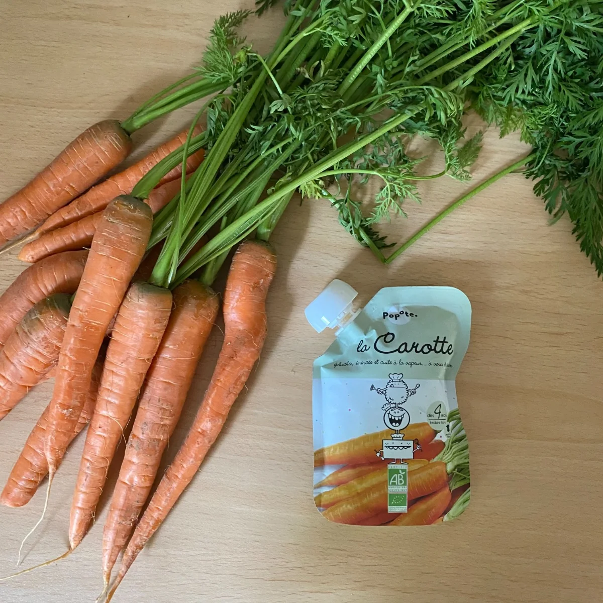 Piure cu morcovi 4-6 luni Bio, 120g, Popote