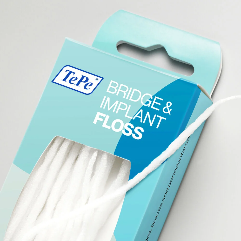 Ata detara pentru implanturi si lucrari Bridge&Implant Floss, 30 bucati, TePe