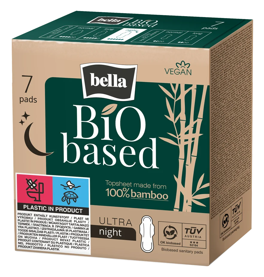 Absorbante Bio Based Night, 7 bucati, Bella
