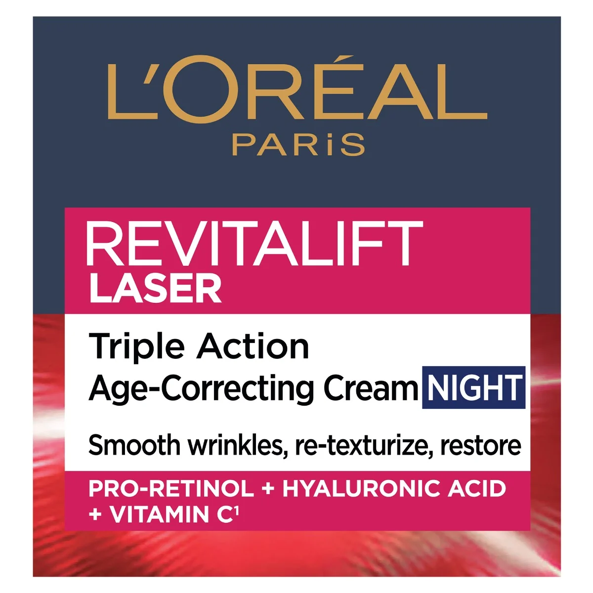 Crema antirid de noapte Revitalift Laser cu tripla actiune, 50ml, L'Oreal Paris