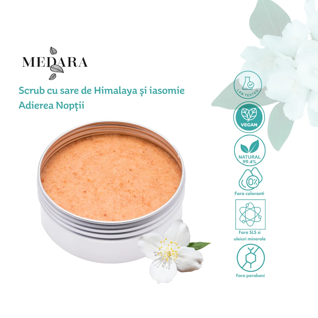 Scrub cu sare de Himalaya si iasomie Adierea Noptii, 200ml, Medara