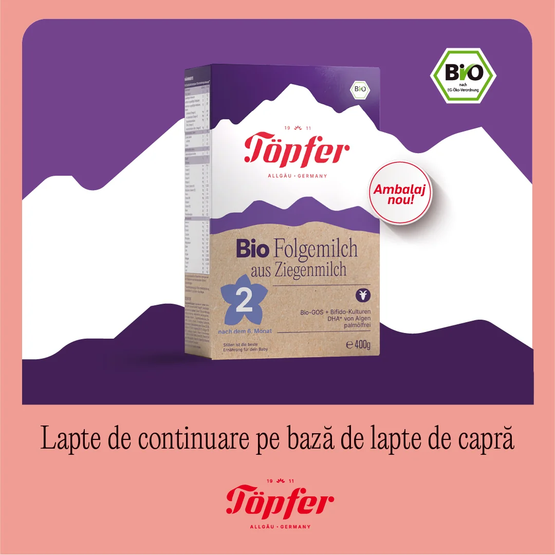 Lapte praf de capra Bio formula 2, 400g, Topfer