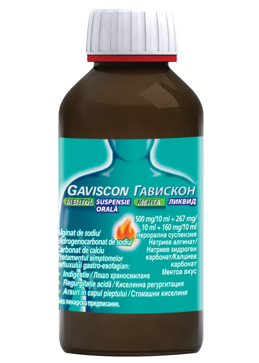 Gaviscon Mentol suspensie orala, 200 ml, Reckitt Benckiser 