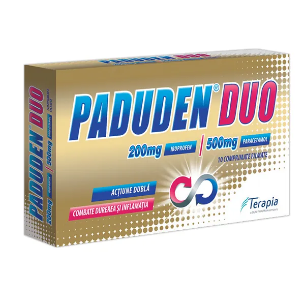 Paduden Duo 200mg/500mg, 10 comprimate filmate, Terapia