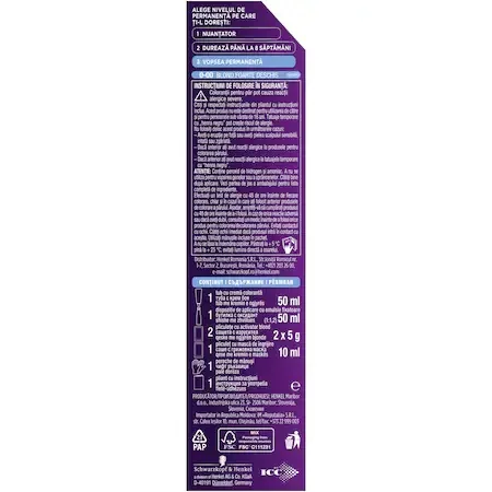 Vopsea de par permanenta Palette Intensive Color Cream 0-00 E20 Blond Foarte Deschis, 110ml, Schwarzkopf