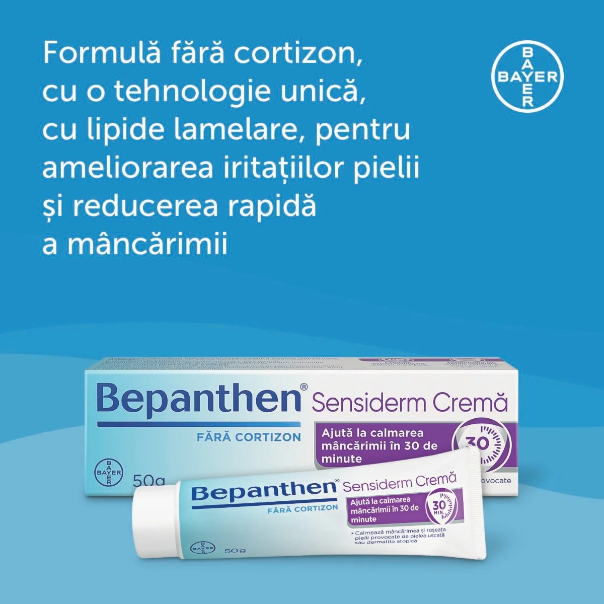 Crema Sensiderm Bepanthen, 50g, Bayer