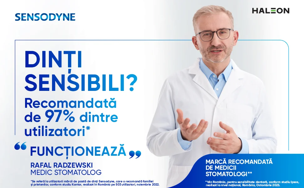 Marca recomandata de medicii stomatologi Sensodyne