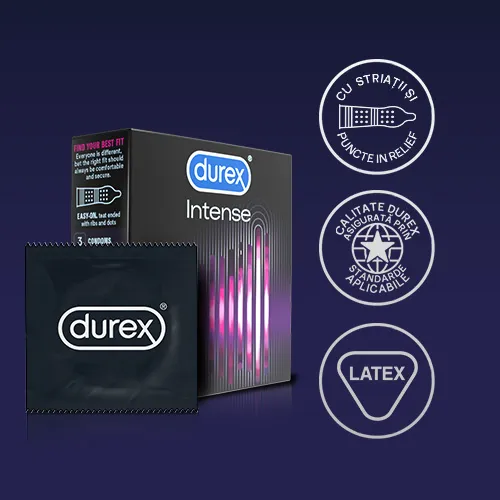 Prezervative Intense, 3 bucati, Durex 