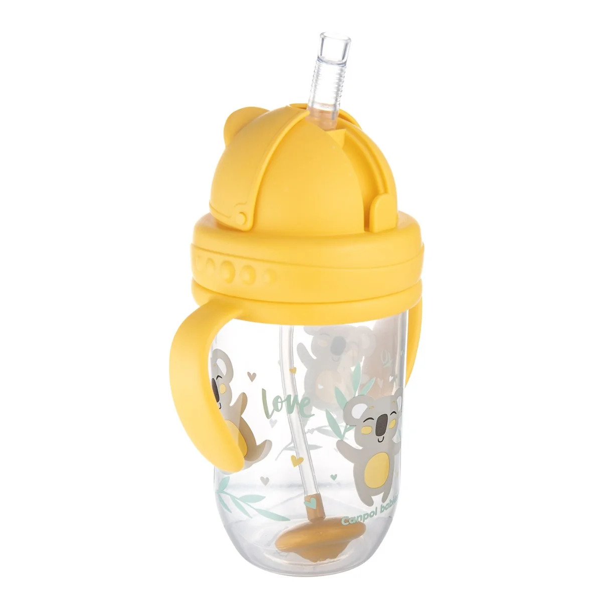 Cana anti-vasare cu pai Model Exotic 56/606_YEL, 270ml, Canpol babies