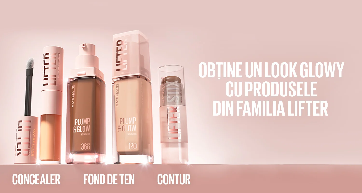 Produse Maybelline incluzand corector, fond de ten si produs de contur. Produse Maybelline incluzand corector, fond de ten si produs de contur.
