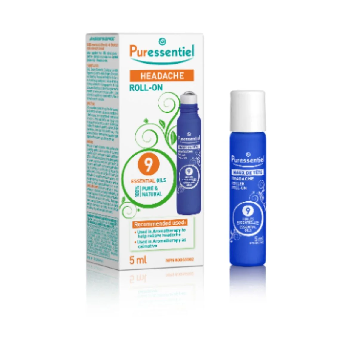 Roll-on Bio pentru dureri de cap cu 9 uleiuri esentiale Headache, 5ml, Puressentiel