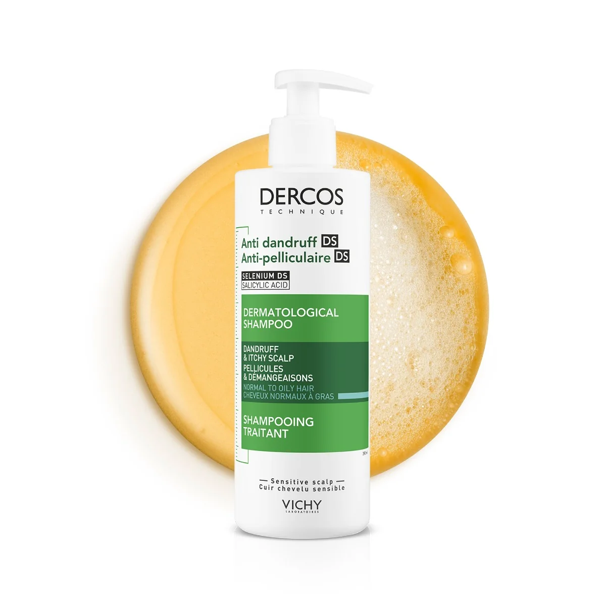 Sampon tratament anti-matreata grasa Dercos, 390ml, Vichy