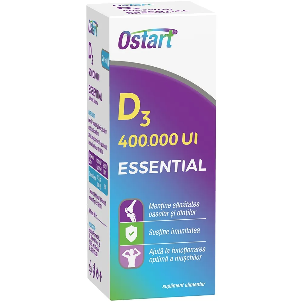 Picaturi Ostart Essential D3 400 000 UI, 20ml, Fiterman