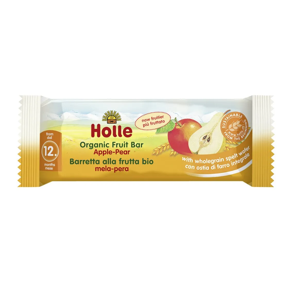 Baton pentru copii cu mere si pere, 25g, Holle Baby Food