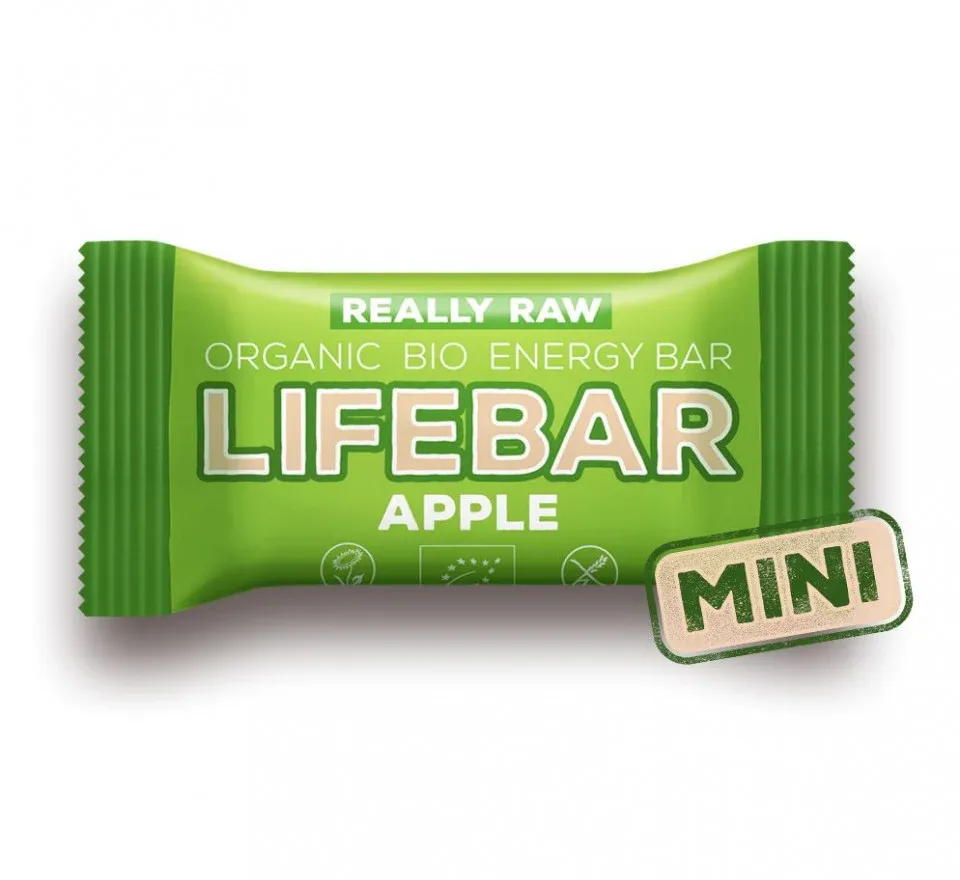 Baton cu mere raw Lifebar Bio, 25g, Lifefood
