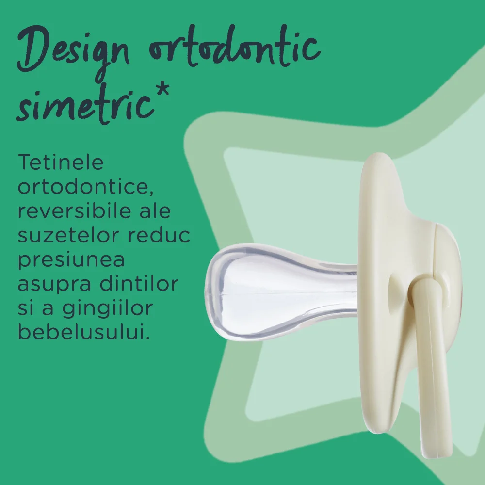 Suzeta ortodontica pentru 0-6 luni Anytime Alb/Verde, 2 bucati, Tommee Tippee