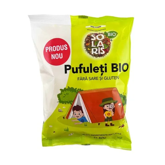 Pufuleti fara sare si gluten Bio, 50g, Solaris