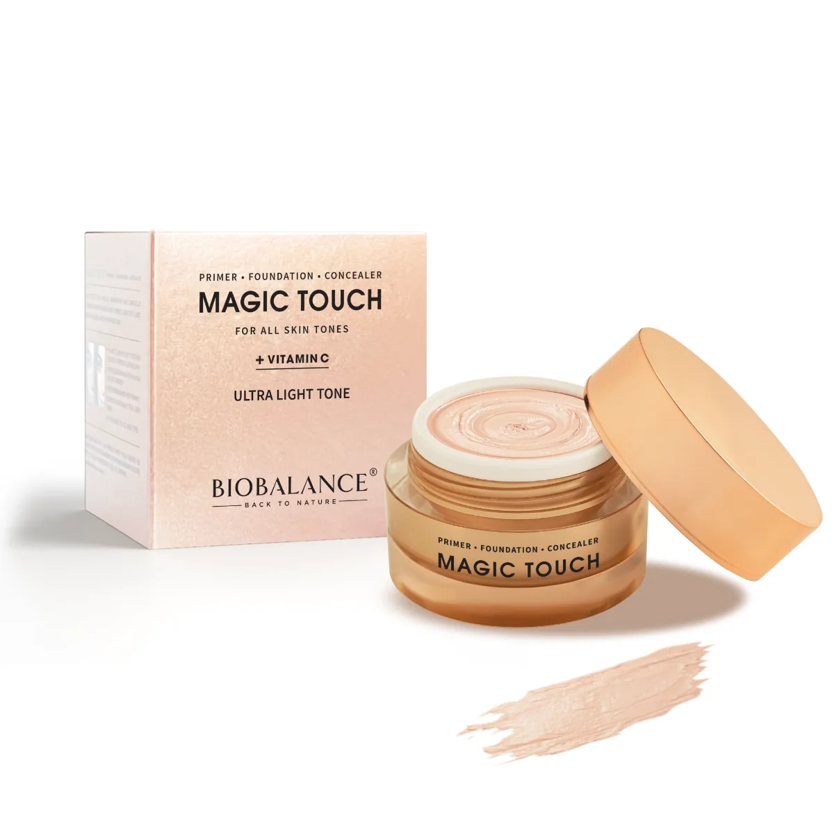 Primer fond de ten si anti-cearcan cu vitamina C Magic Touch Ultra Light, 30ml, Bio Balance