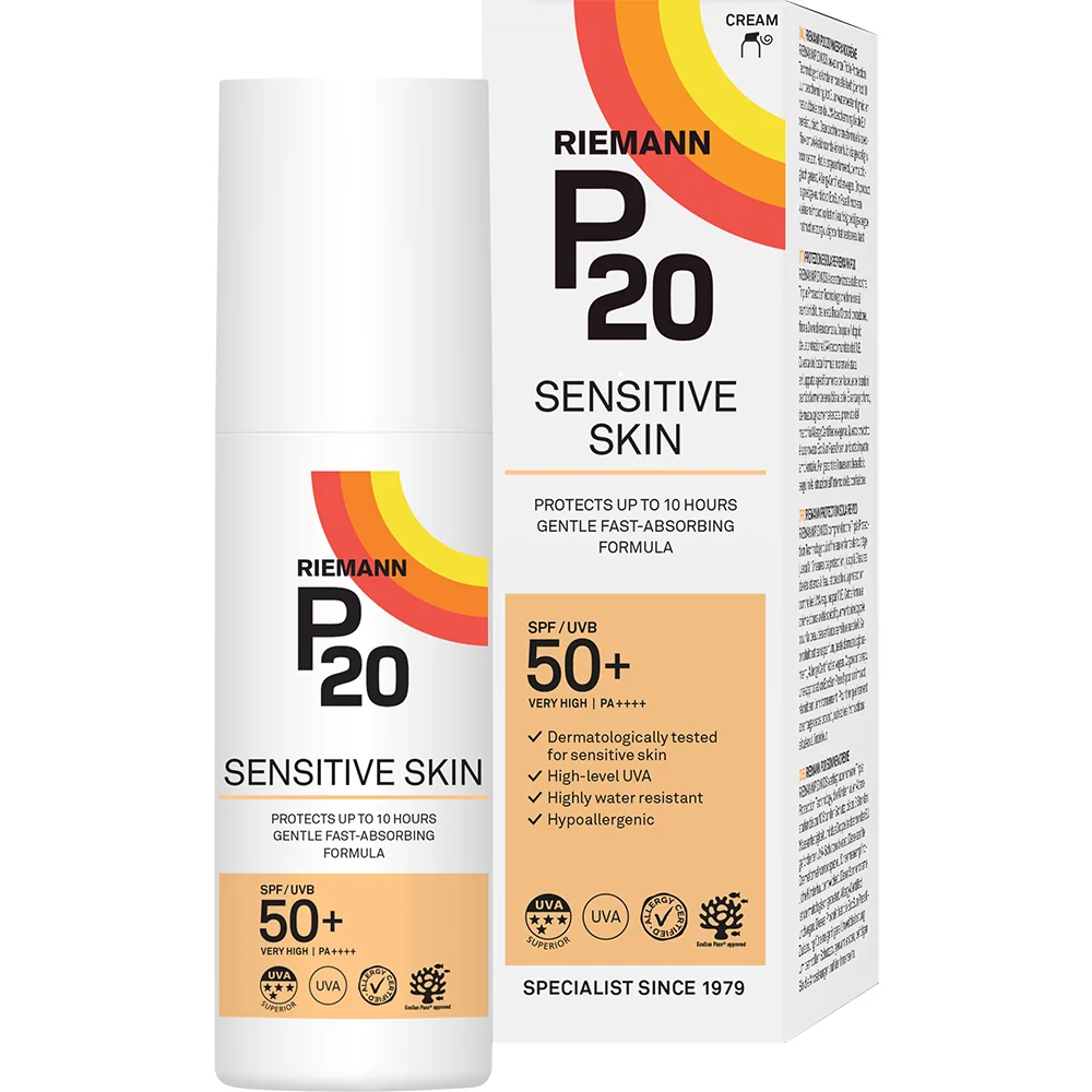 Crema de fata si corp cu factor de protectie SPF 50+ P20 Sensitive, 100ml, Riemann