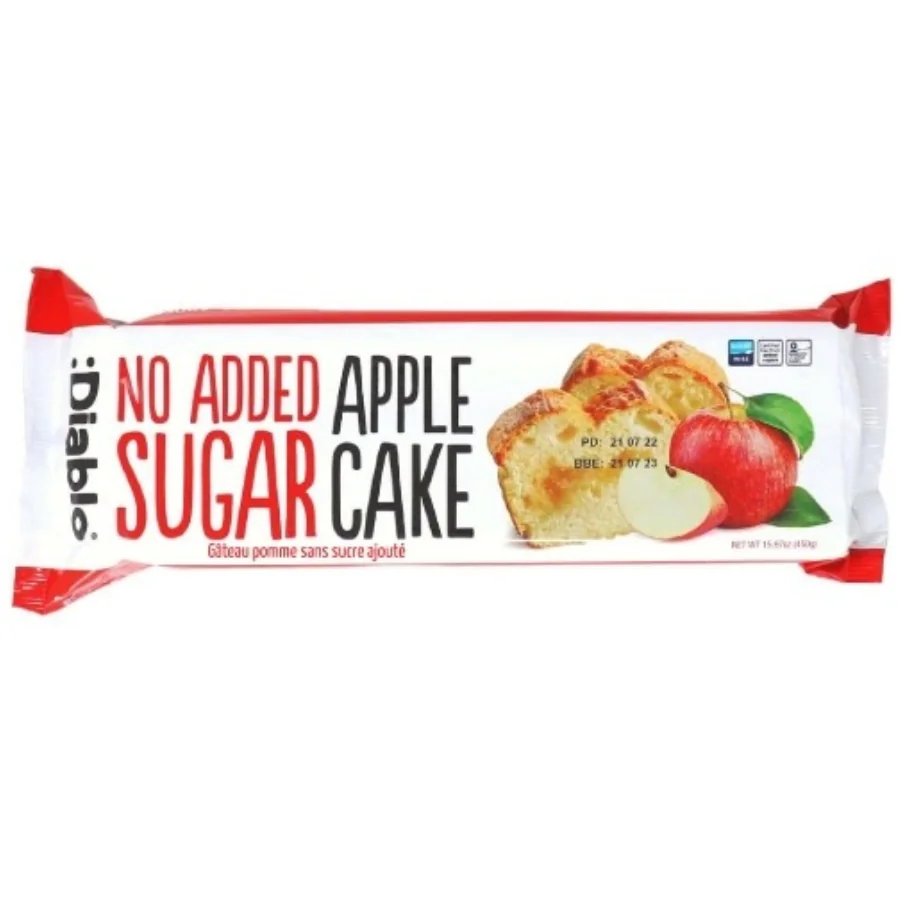 Chec fara zahar cu umplutura de mere, 450g, Diablo