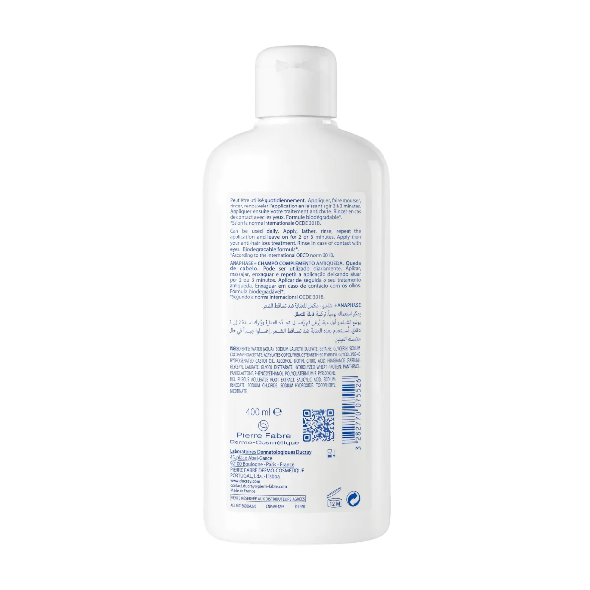 Sampon fortifiant si revitalizant Anaphase+, 400 ml, Ducray 