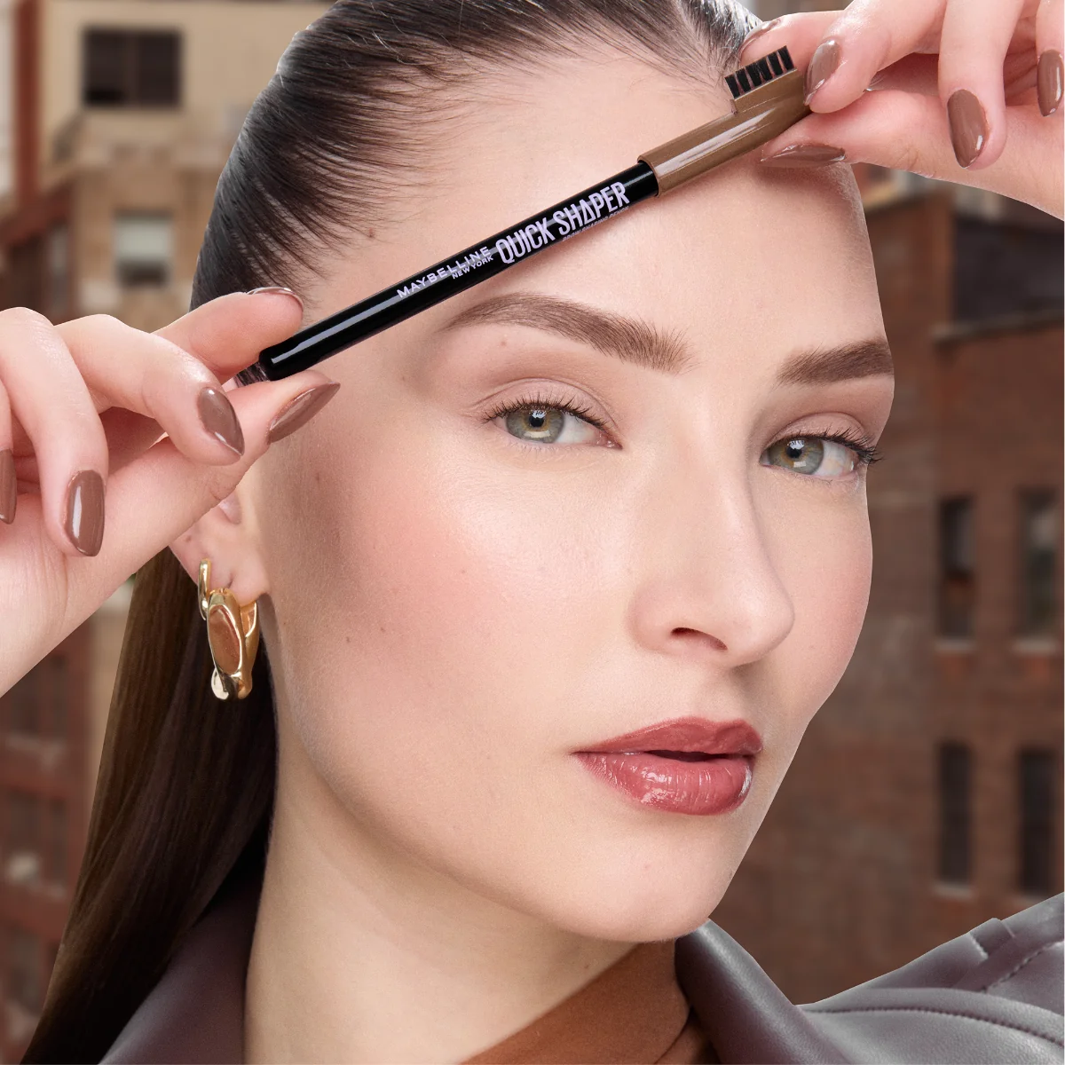 Creion pentru sprancene Brow Shaper Nr. 05 Deep Brown, 1g, Maybelline