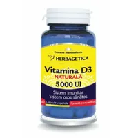 Vitamina D3 Naturala 5000 UI, 60 capsule vegetale, Herbagetica