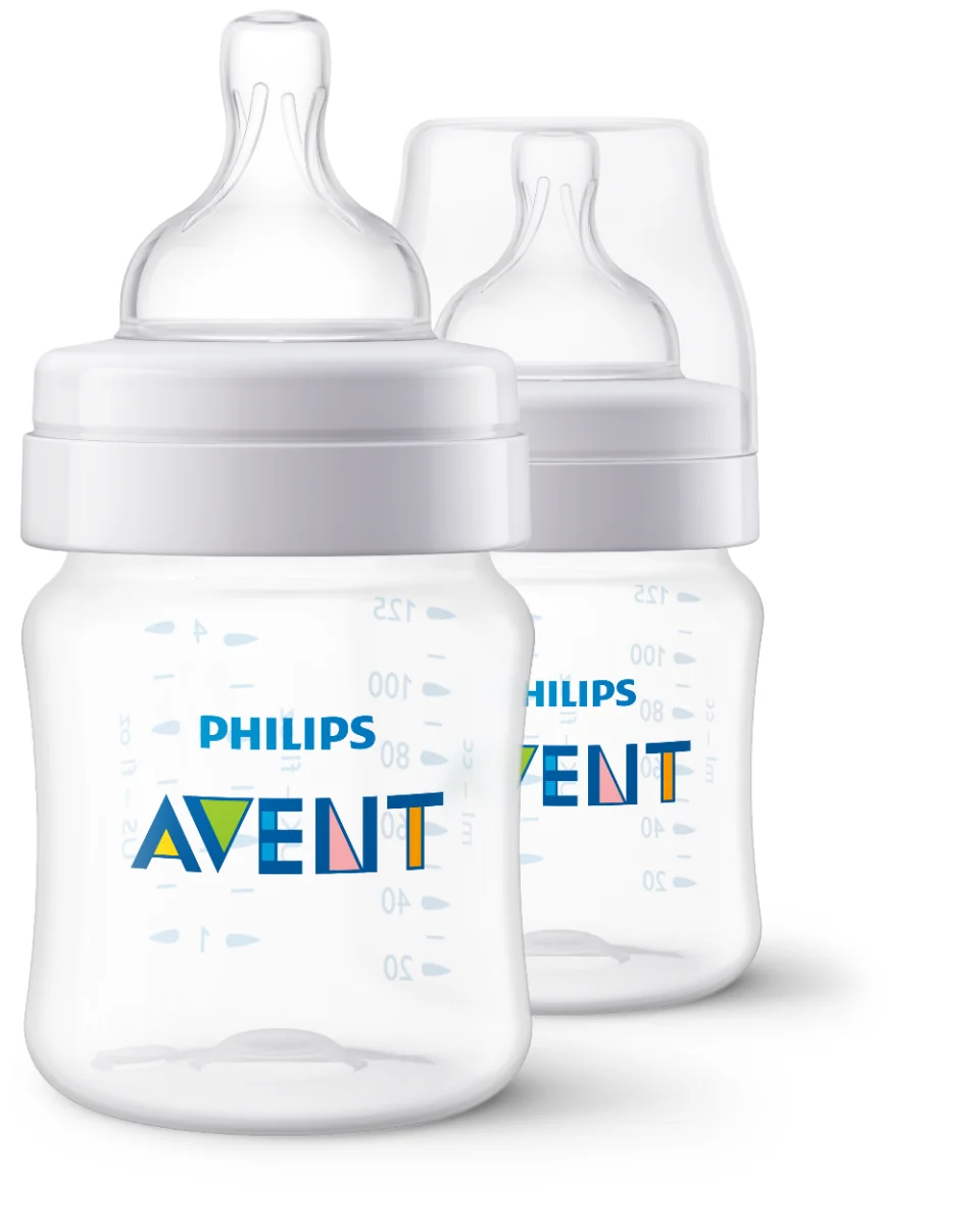 Set biberoane anti-colici pentru +0 luni SCY100/02, 2x125ml, Philips Avent
